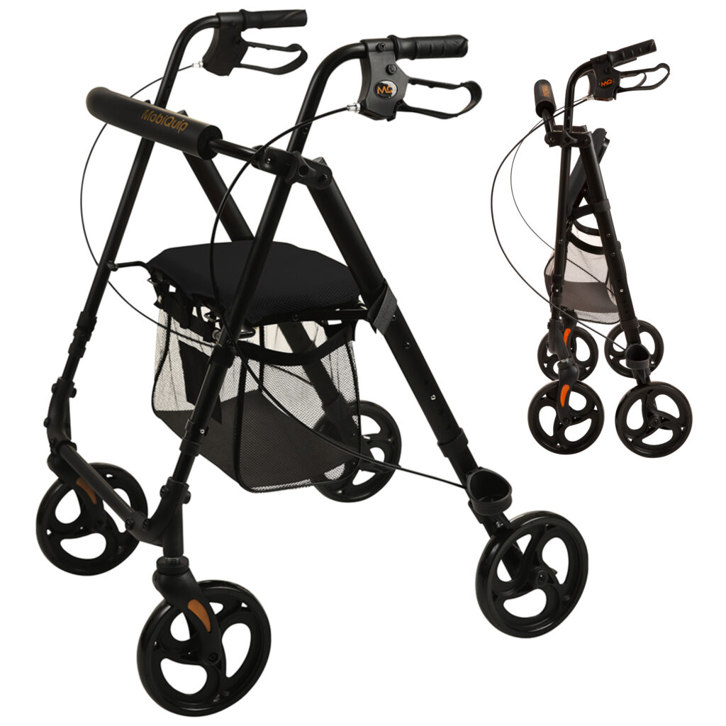 thumbnail image 2 of Uimoso Folding Rollator Walker – Senior Aluminum Rolling Walker – 300LB Capacity 2 of 6
