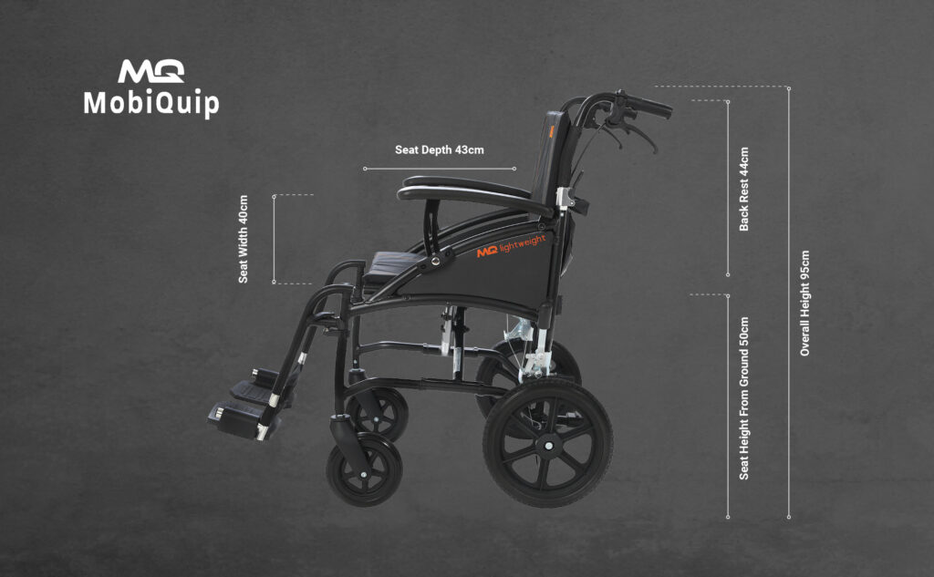 Lightweight transit wheelchair suitable for vehicle transport