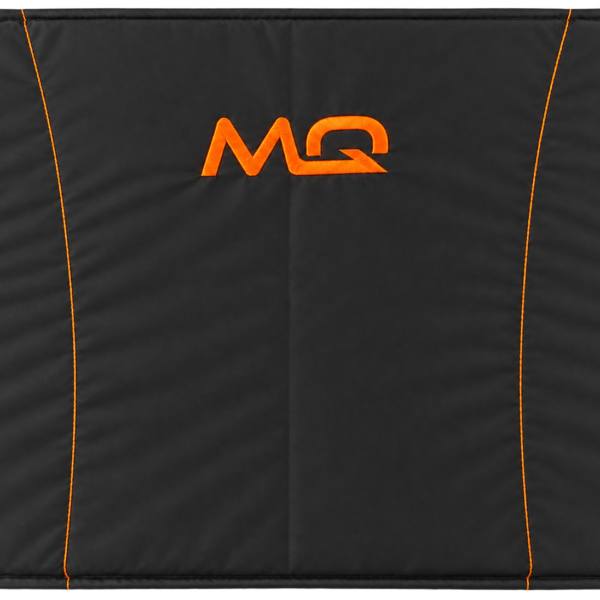 Back pad, 40cm (16 Inch), orange stitch and logos, for MQ Wheel chairs